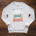 Pet Lover Joke Easily Distracted By Dogs And Books Men Raglan Sleeve Sweatshirt Heather Mustard