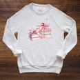 Pink Bow Books And Cherries For Book Lover Girl Women Raglan Sleeve Sweatshirt Heather Mustard