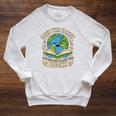 Planet With Books Reader Reading Environmentalist Earth Day Raglan Sleeve Sweatshirt Heather Mustard