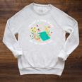 Plant a Seed Read Summer Reading 2026 Butterfly Book Floral Raglan Sleeve Sweatshirt Heather Mustard