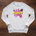 Pop Art Sweet Text Bubble Comic Book Style Classic Raglan Baseball Tee Raglan Sleeve Sweatshirt Heather Mustard