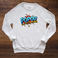 Popou Grandpa Man Myth Legend Hero Pop Art Comic Book Raglan Sleeve Sweatshirt Heather Mustard