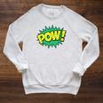 POW Vintage Superhero Comic Book Sound Effect Tshirt Raglan Sleeve Sweatshirt Heather Mustard POW Vintage Superhero Comic Book Sound Effect Tshirt Raglan Sleeve Sweatshirt Heather Mustard