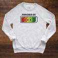 Powered By Books Bookworm Librarian Reading Raglan Sleeve Sweatshirt Heather Mustard