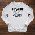 Prove It Text Evidence Book Lover Bookworm Bookish Reading Raglan Sleeve Sweatshirt Heather Mustard
