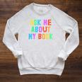 Published Author Squad Writing Crew Ask Me About MY BOOK Raglan Sleeve Sweatshirt Heather Mustard