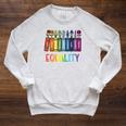 Rainbow Gay Books Flowers Equality LGBTQ Pride Women Men Raglan Sleeve Sweatshirt Heather Mustard