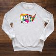 Read America Shirt United States Read Books Raglan Sleeve Sweatshirt Heather Mustard