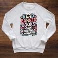 Read Banned Books Gain Forbidden Knowledge Book Enthusiasts Raglan Sleeve Sweatshirt Heather Mustard