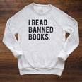 I Read Banned Books Librarians Banned Books Bookworm Reader Raglan Sleeve Sweatshirt Heather Mustard