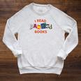 I Read Banned Books Scrap Letters Literature Activist Raglan Sleeve Sweatshirt Heather Mustard I Read Banned Books Scrap Letters Literature Activist Raglan Sleeve Sweatshirt Heather Mustard