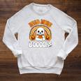 Read More Books Booooks Ghost Pumpkin Cute Teacher Halloween Raglan Sleeve Sweatshirt Heather Mustard