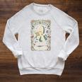 Read Books Be Kind Stay Weird Tarot Ghost Reading Coffee Raglan Sleeve Sweatshirt Heather Mustard