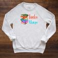 I Read Books And I Know Things Raglan Sleeve Sweatshirt Heather Mustard