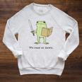 We Read At Dawn Bookish Frog Reading Raglan Sleeve Sweatshirt Heather Mustard