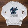 We Read At Dawn Frog Riding Dragon Book Lover Art Comfort Colors Crop Top Raglan Sleeve Sweatshirt Heather Mustard