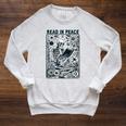 Read In Peace Book Lover Bookworm Skeleton Book Lover Performance Raglan Sleeve Sweatshirt Heather Mustard