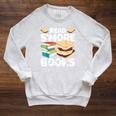 Read S'More Books Camping Reading Bookworm Book Lover Raglan Sleeve Sweatshirt Heather Mustard