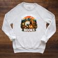 Read S'More Books Cute Campfire Reading Book Lovers Camping Raglan Sleeve Sweatshirt Heather Mustard