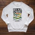 Read S'More Books Marshmallow Reading Smores Raglan Sleeve Sweatshirt Heather Mustard