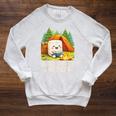 Read S'More Books Pun Camping Nature Lover Raglan Sleeve Sweatshirt Heather Mustard