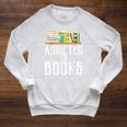 Reader & Library Apparel Addicted To Books Book Lover Raglan Sleeve Sweatshirt Heather Mustard