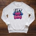 Reader Workout Lift More Books Reading Lover Humor Raglan Sleeve Sweatshirt Heather Mustard