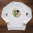 Reading Astronaut & Alien Reading Bookworm Reader Raglan Sleeve Sweatshirt Heather Mustard