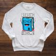 Reading Is Awesome Book Nerd Librarian Raglan Sleeve Sweatshirt Heather Mustard