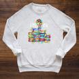 Reading Books I'm Ok National Book Lovers Lights Christmas Raglan Sleeve Sweatshirt Heather Mustard