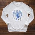 Reading Dragon Easily Distracted By Books Lover Bookworm Raglan Sleeve Sweatshirt Heather Mustard