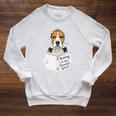 Reading Is My Favorite Sport Beagle Book Lover Raglan Sleeve Sweatshirt Heather Mustard