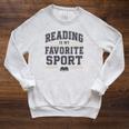 Reading Is My Favorite Sport Bookish Book Nerds Bookworms Raglan Sleeve Sweatshirt Heather Mustard