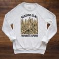 Reading Is My Favorite Sport Dragon Book Lover Bookworm Raglan Sleeve Sweatshirt Heather Mustard