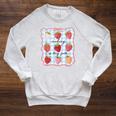 Reading Is My Jam Preppy Stawberry Bookworm Book Lover Nerd Raglan Sleeve Sweatshirt Heather Mustard