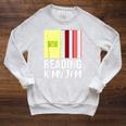 Reading Is My Jam Quote Teachers And Books Lovers For Men Women Kids Raglan Sleeve Sweatshirt Heather Mustard