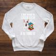 Reading Kids Cartoon Read Books Pet Bull Terrier Lover Raglan Sleeve Sweatshirt Heather Mustard