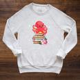 Reading Octopus Tea Coffee And Books Lover Raglan Sleeve Sweatshirt Heather Mustard