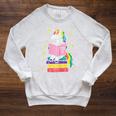 Reading Unicorn Cute Book Lover Bookworm Women Girls Raglan Sleeve Sweatshirt Heather Mustard