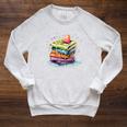 Reading Watercolor Books Love Books Girls Raglan Sleeve Sweatshirt Heather Mustard