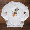 Reading Is Out Of This World Book Rocket Space Teacher Raglan Sleeve Sweatshirt Heather Mustard