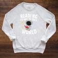 Reading Is Out Of This World Space Books Lover Performance Raglan Sleeve Sweatshirt Heather Mustard