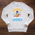Reading Is Out Of This World Space Read Books Lover Raglan Sleeve Sweatshirt Heather Mustard