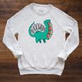 Readosaurus Cute Dinosaur Reading Books Reading Raglan Sleeve Sweatshirt Heather Mustard