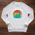Readosaurus Reading Book Dino Fossils Dinsosaur Raglan Sleeve Sweatshirt Heather Mustard