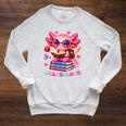 Readsolotl Axolotl Reading Book Lover Teacher Kids Raglan Sleeve Sweatshirt Heather Mustard Readsolotl Axolotl Reading Book Lover Teacher Kids Raglan Sleeve Sweatshirt Heather Mustard