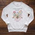 Retired 2026 Teacher Women A New Chapter Begins Floral Book Raglan Sleeve Sweatshirt Heather Mustard