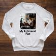 My Retirement Plan Cat Lover Wine Drinker Book Reader Raglan Sleeve Sweatshirt Heather Mustard