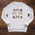 Retro Coquette Bows Book Coffee Bookworm Librarian Book Nerd Raglan Sleeve Sweatshirt Heather Mustard