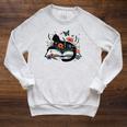Retro Cute Cat Floral Book Librarian Vintage Floral Cat Book Raglan Sleeve Sweatshirt Heather Mustard